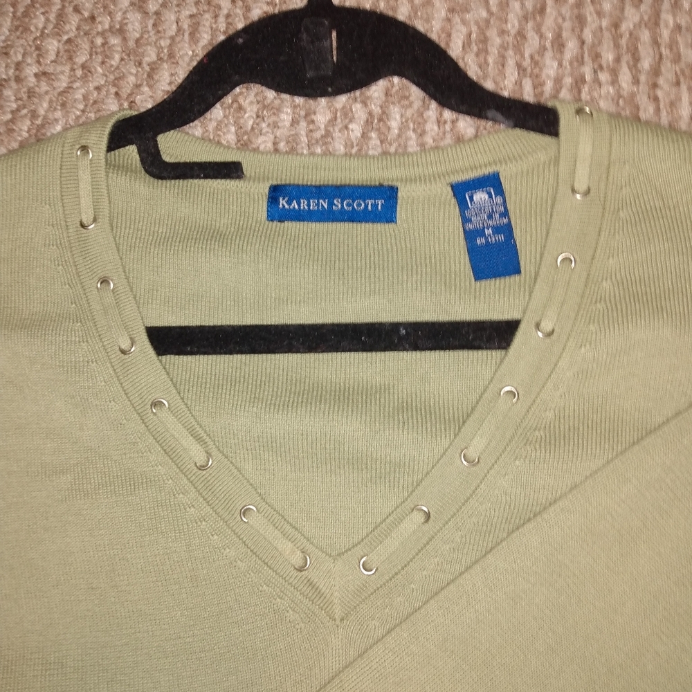 Great Sage Green Karen Scott Sweater. BEST OFFER